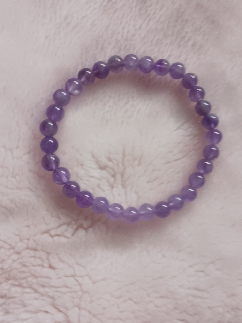 Purple Amethyst Beaded Stretch Bracelet